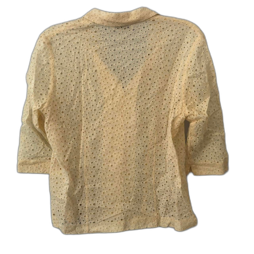Women's Yellow and Cream Blouse - Picture 4 of 4